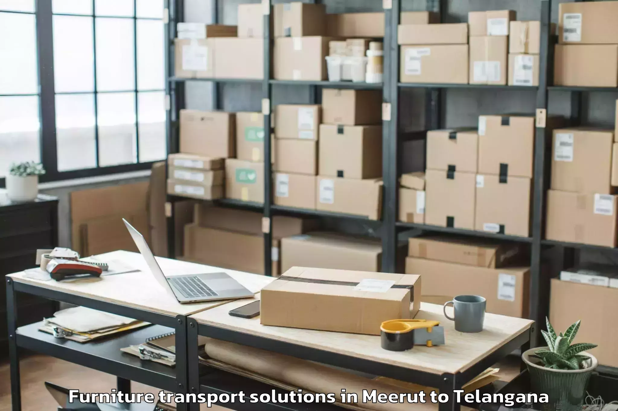 Affordable Meerut to Begumpet Airport Hyd Furniture Transport Solutions